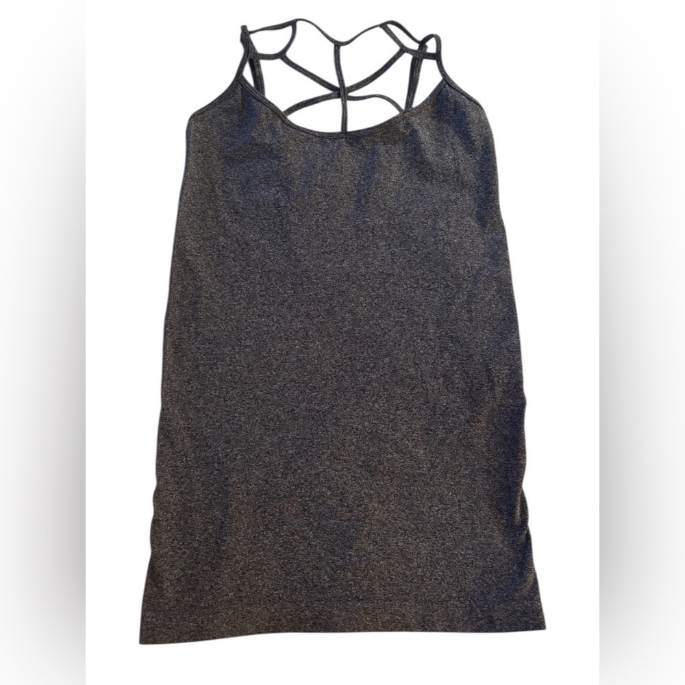 Zenana Outfitters Charcoal Gray Strappy Neck Tank w/ Adjustable Straps | L/XL